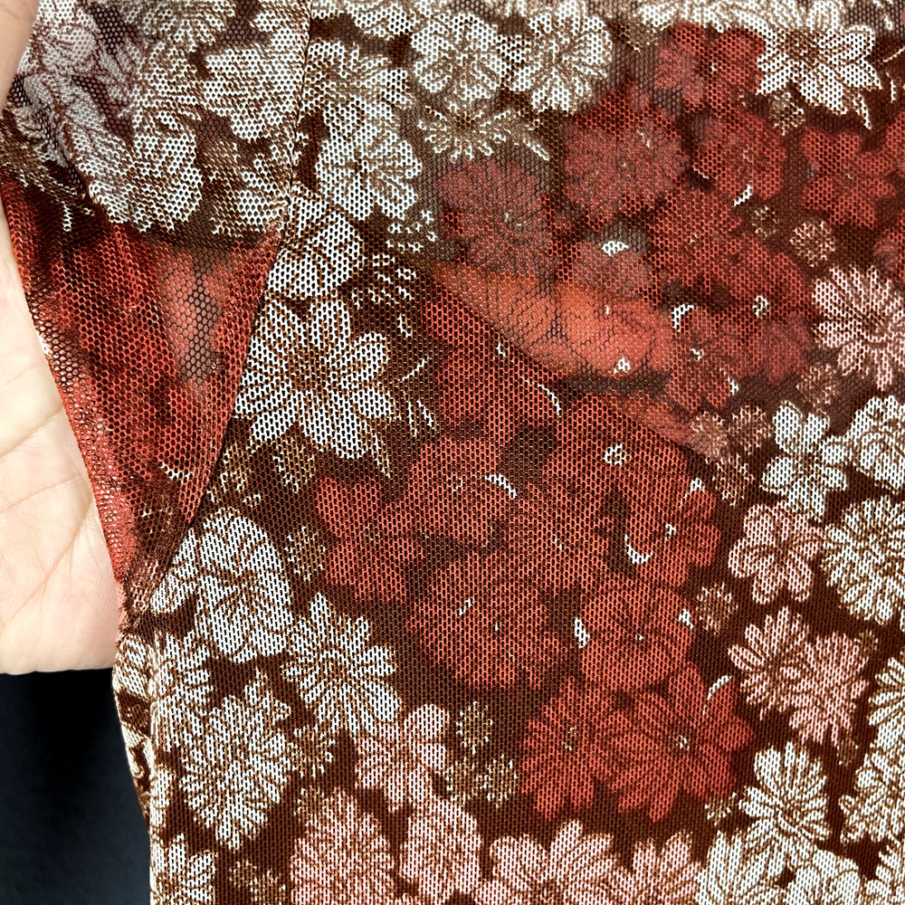 Whimsy Fairy Floral Mesh Dress Women Medium Sheer Pleated Midi Y2K Boho Peasant - Picture 6 of 16